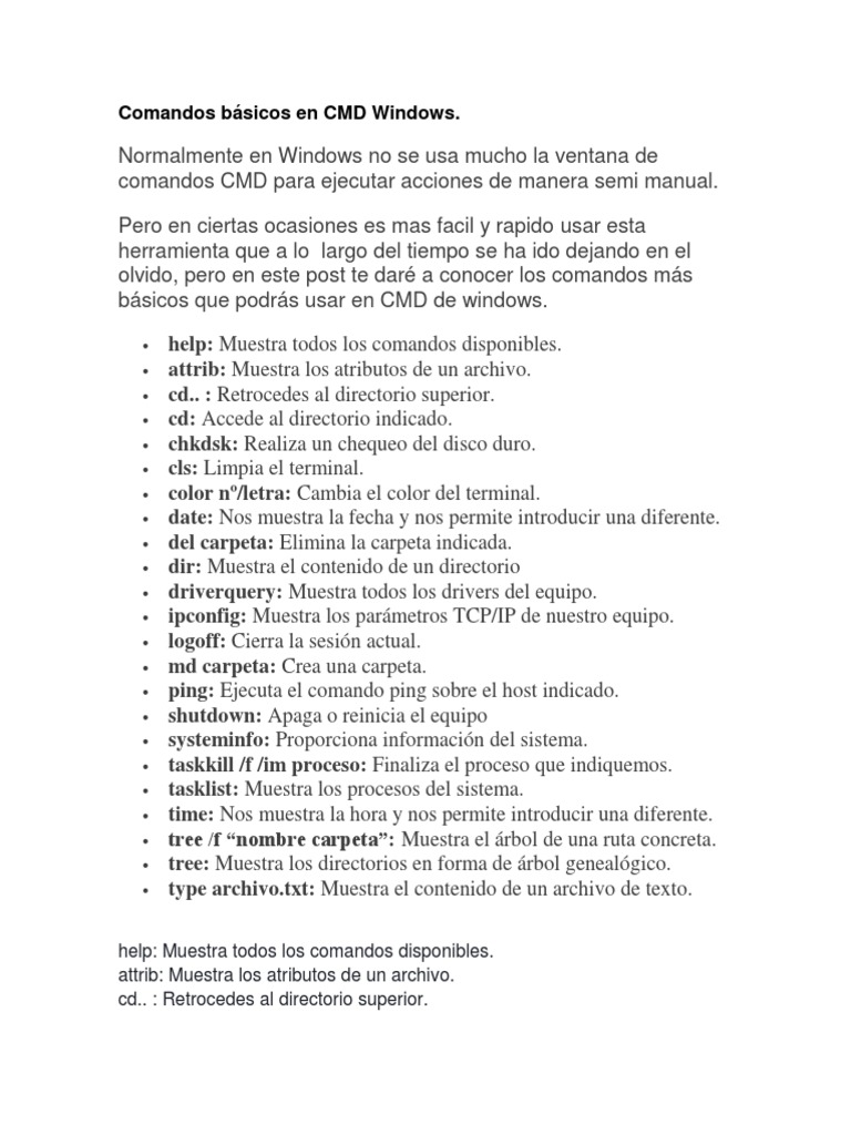 comandos basicos do cmd