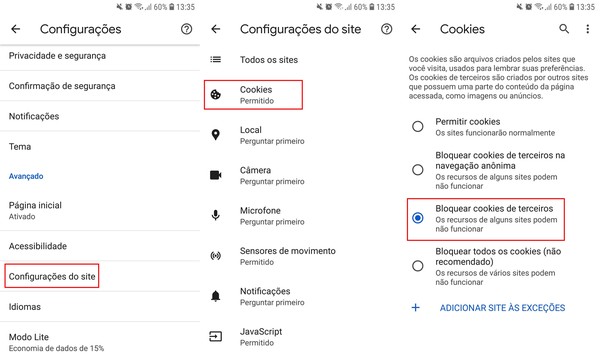 como aceitar ou recusar cookies com segurança