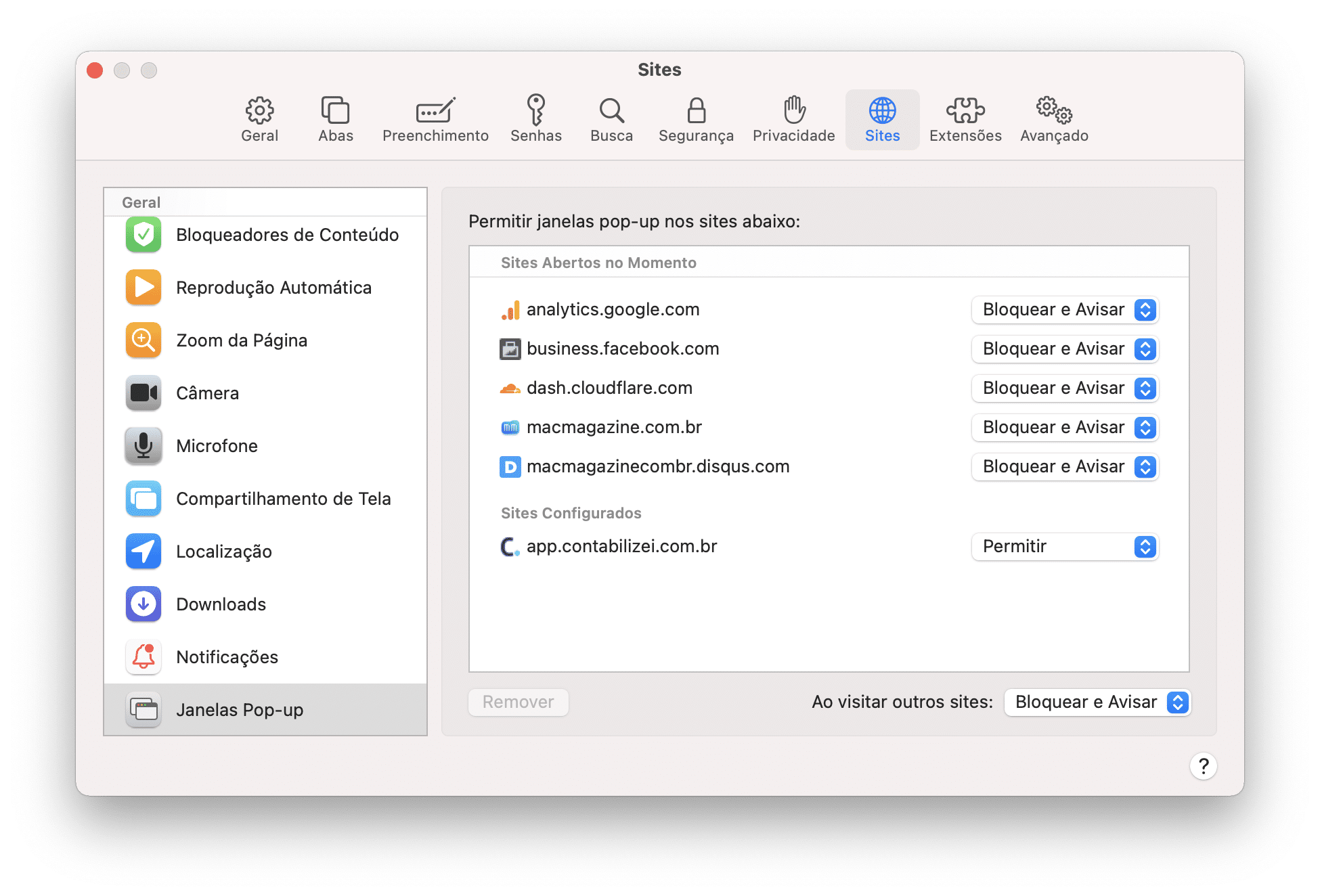 como bloquear abas pop up no navegador