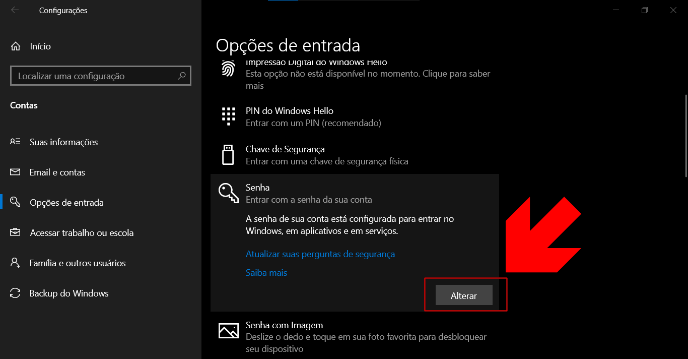 como colocar senha para entrar no pc