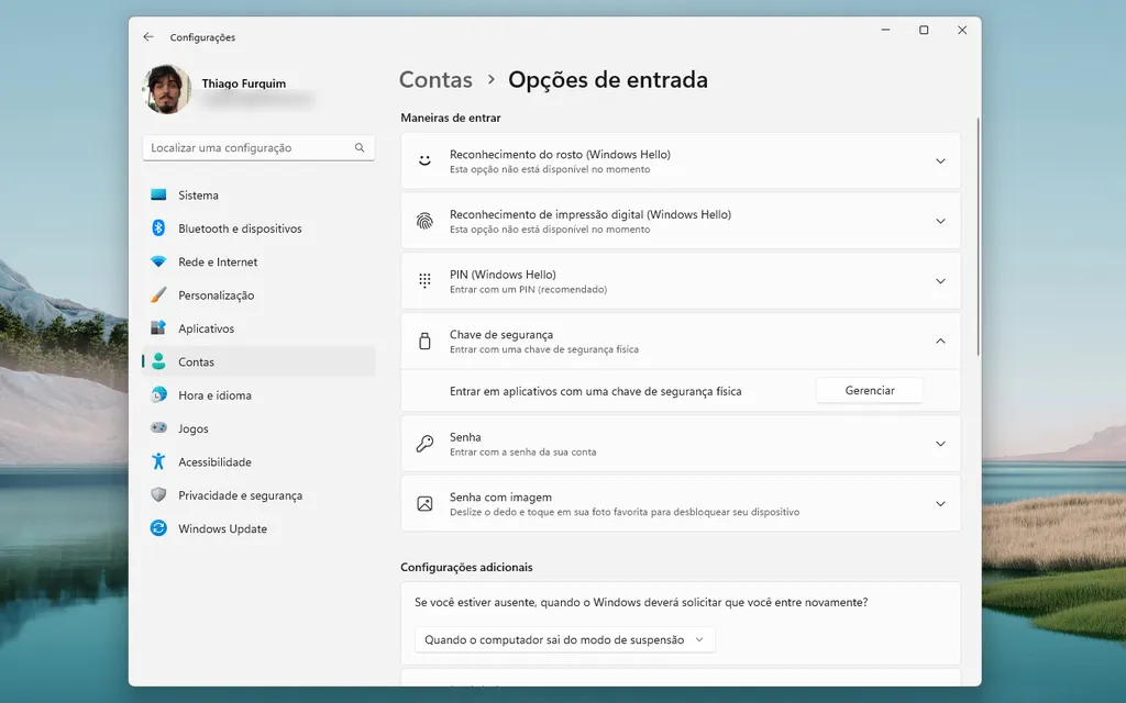 Diferenças entre senha e PIN no Windows