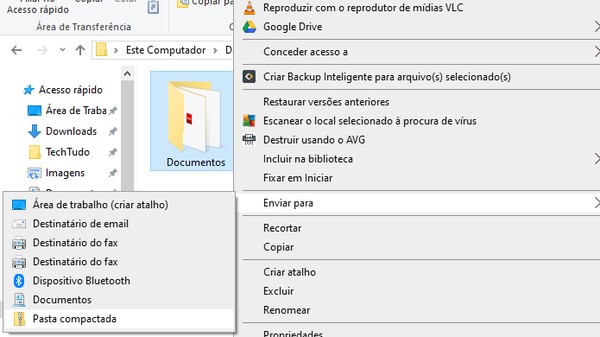 como compactar arquivos para enviar por email