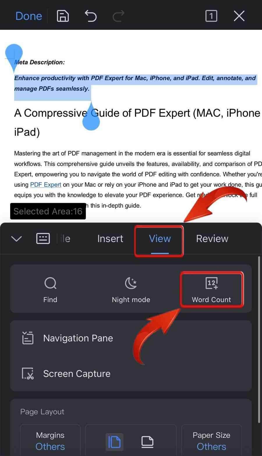 como contar palavras no word