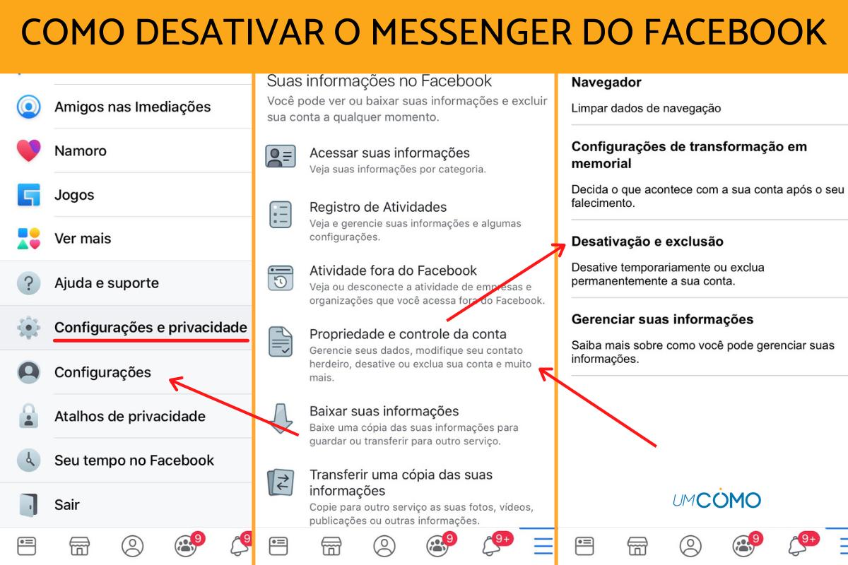 como desativar o facebook