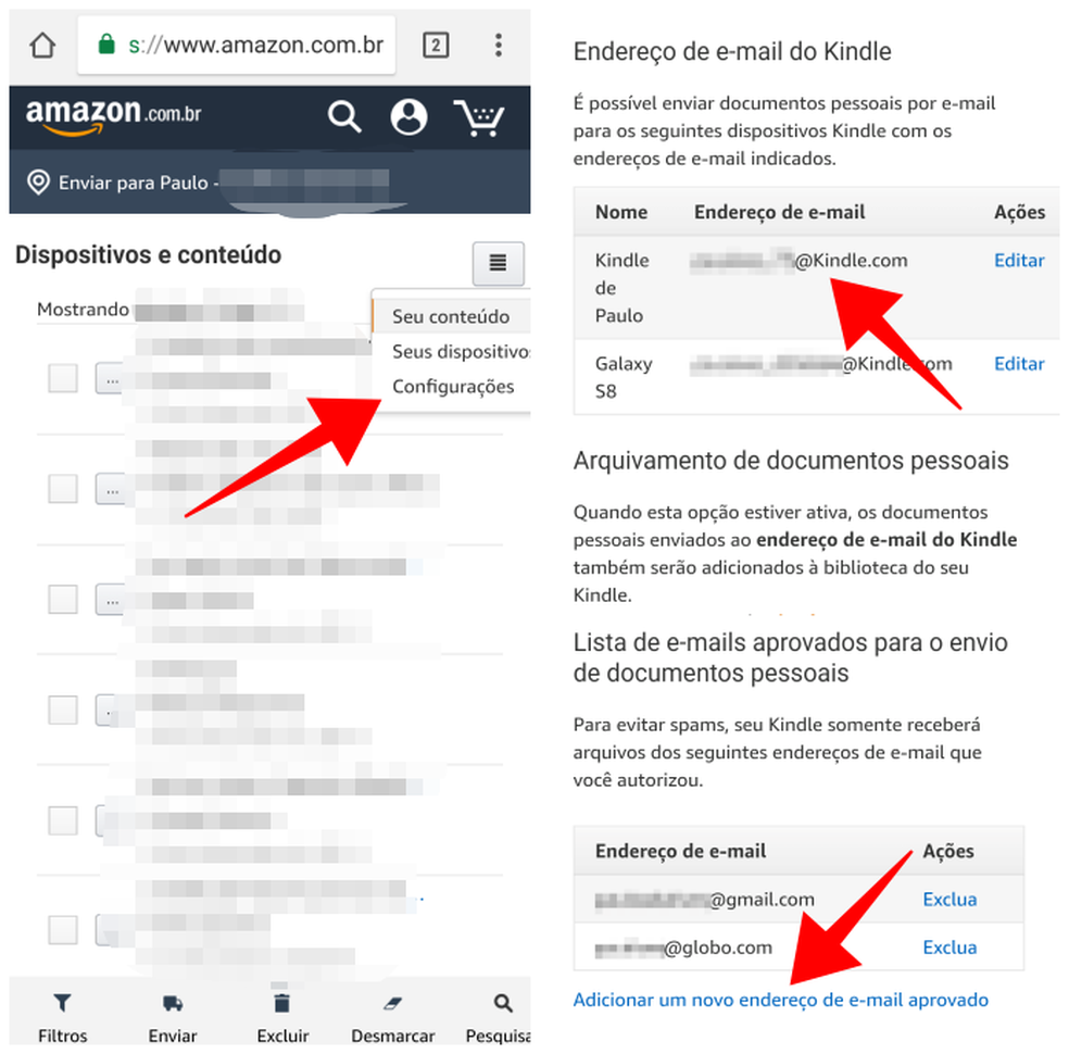 como enviar arquivos para o kindle pelo email