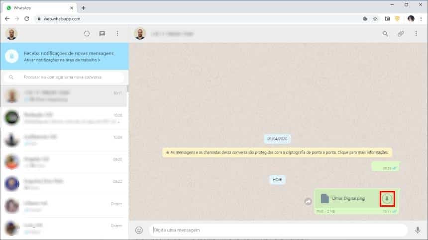 como enviar fotos originais pelo whatsapp web