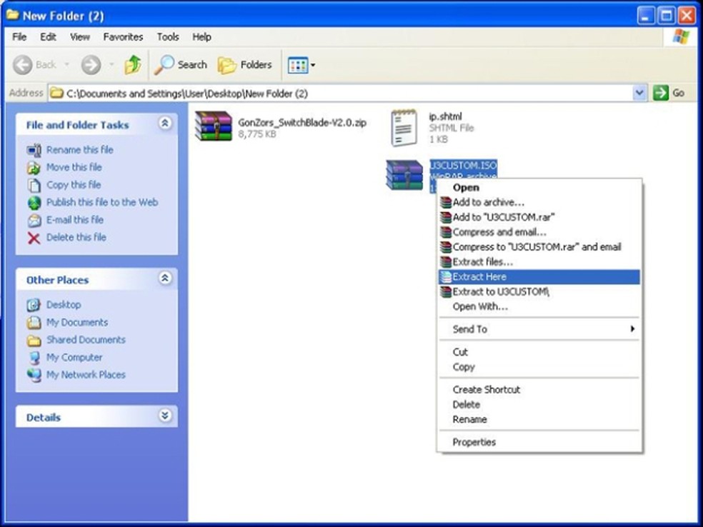 como extrair arquivo winrar ou zip