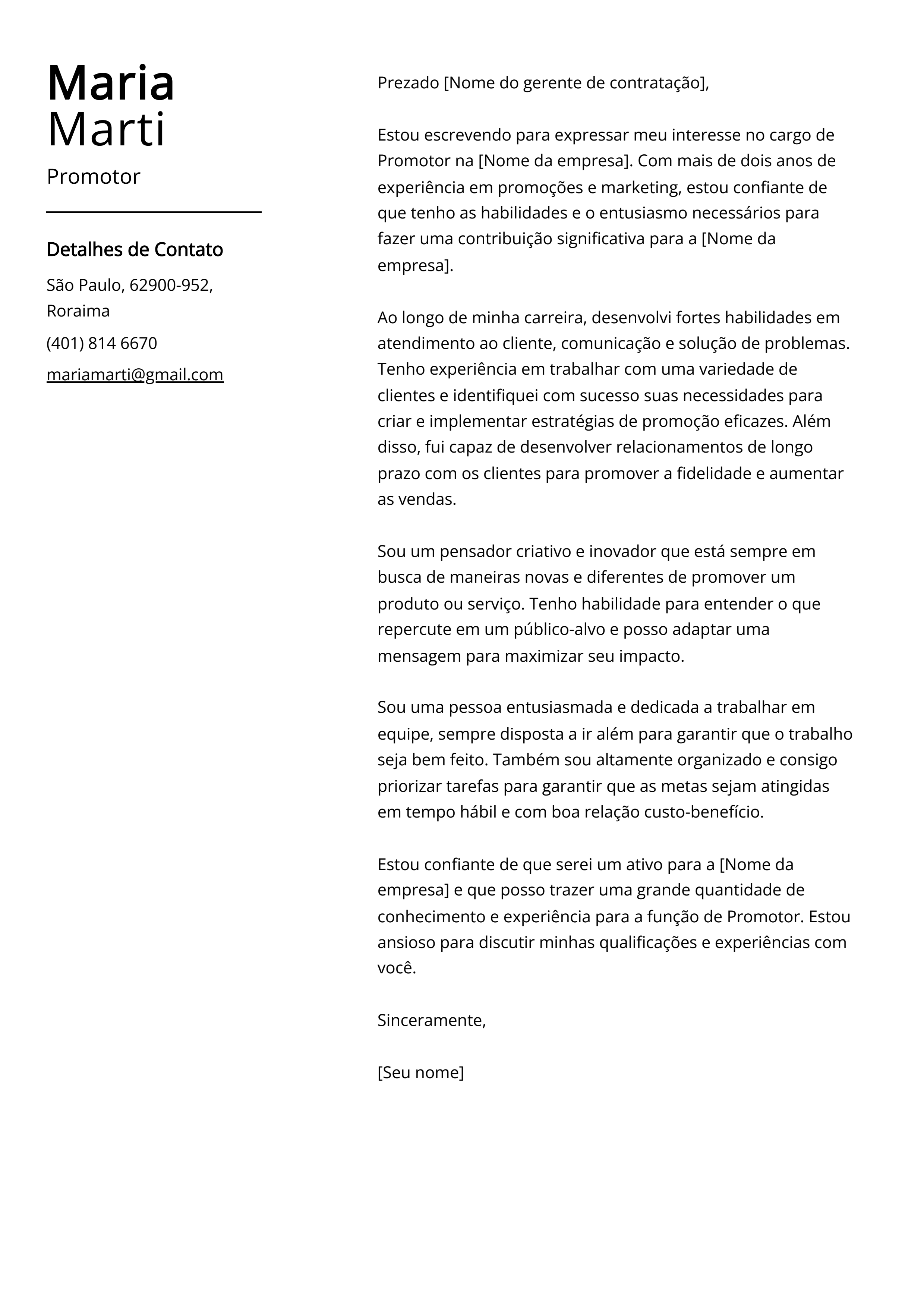 como fazer uma carta de apresentação