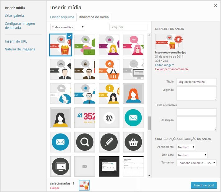 como inserir imagens no wordpress