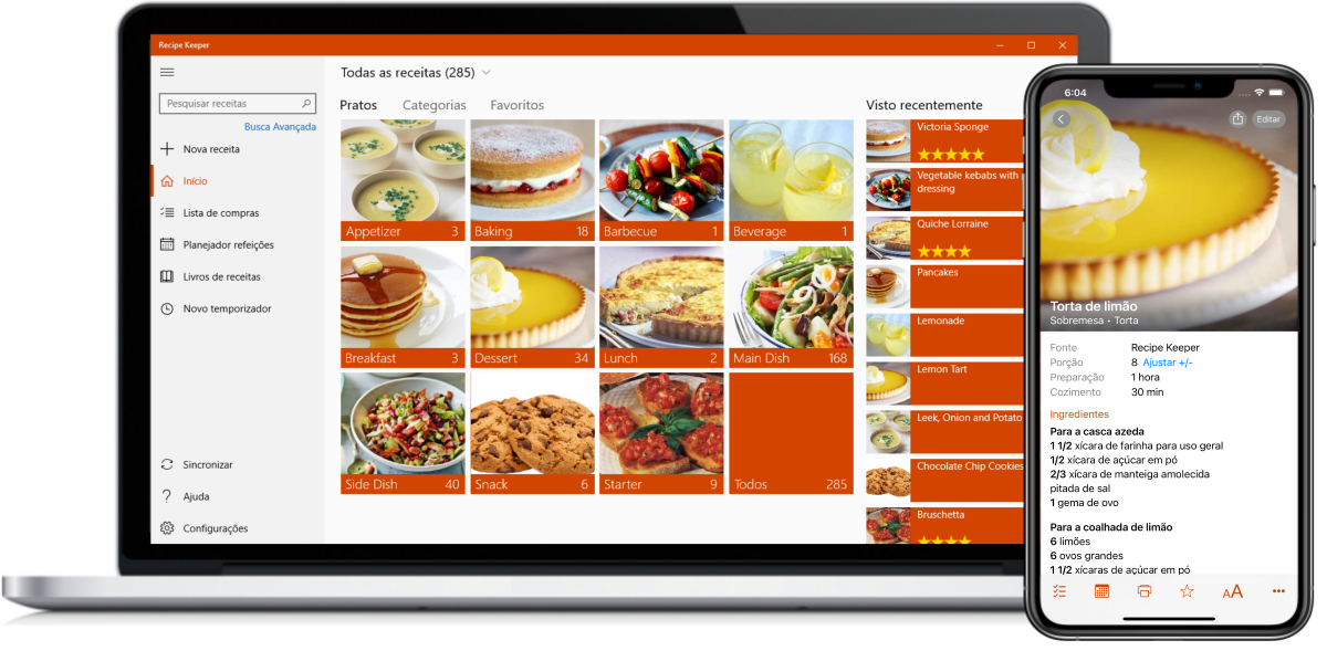 como organizar receitas culinarias no computador