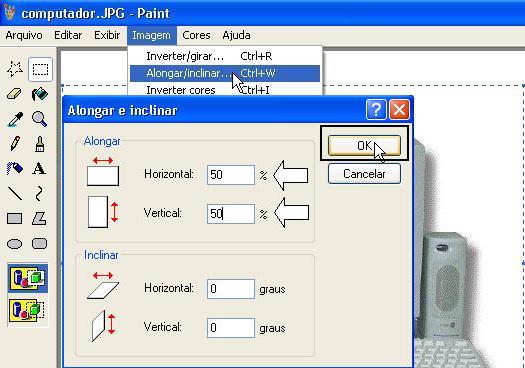 como redimensionar uma imagem no paint