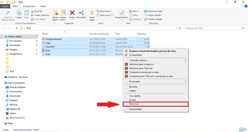 como renomear varios arquivos ao mesmo tempo
