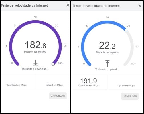 como saber a velocidade da minha internet