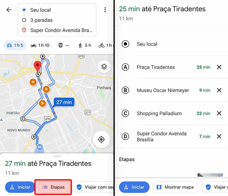 como traçar rotas no google maps