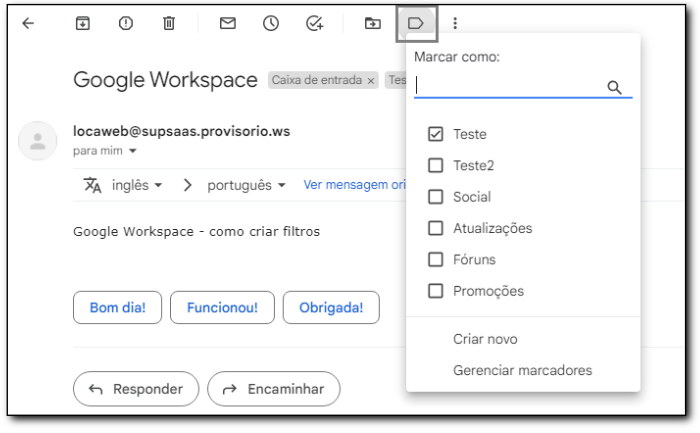 como usar marcadores no gmail