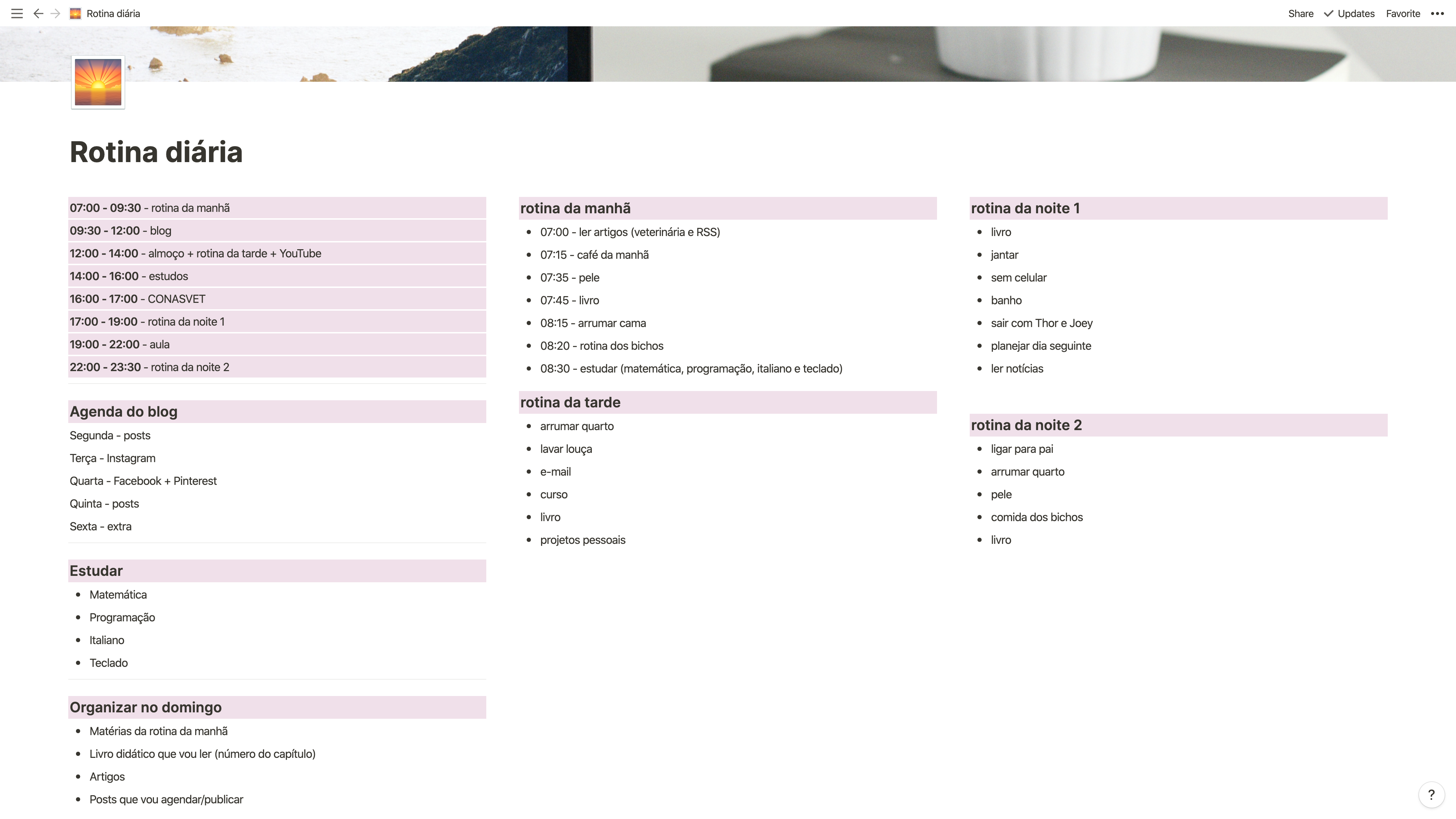 Métodos de Estudo no Notion: Ciclo