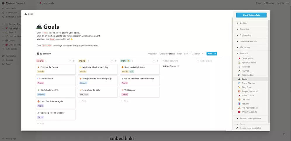 como usar o notion para organizar estudos