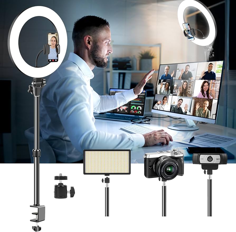 como usar ring light para videoconferencias