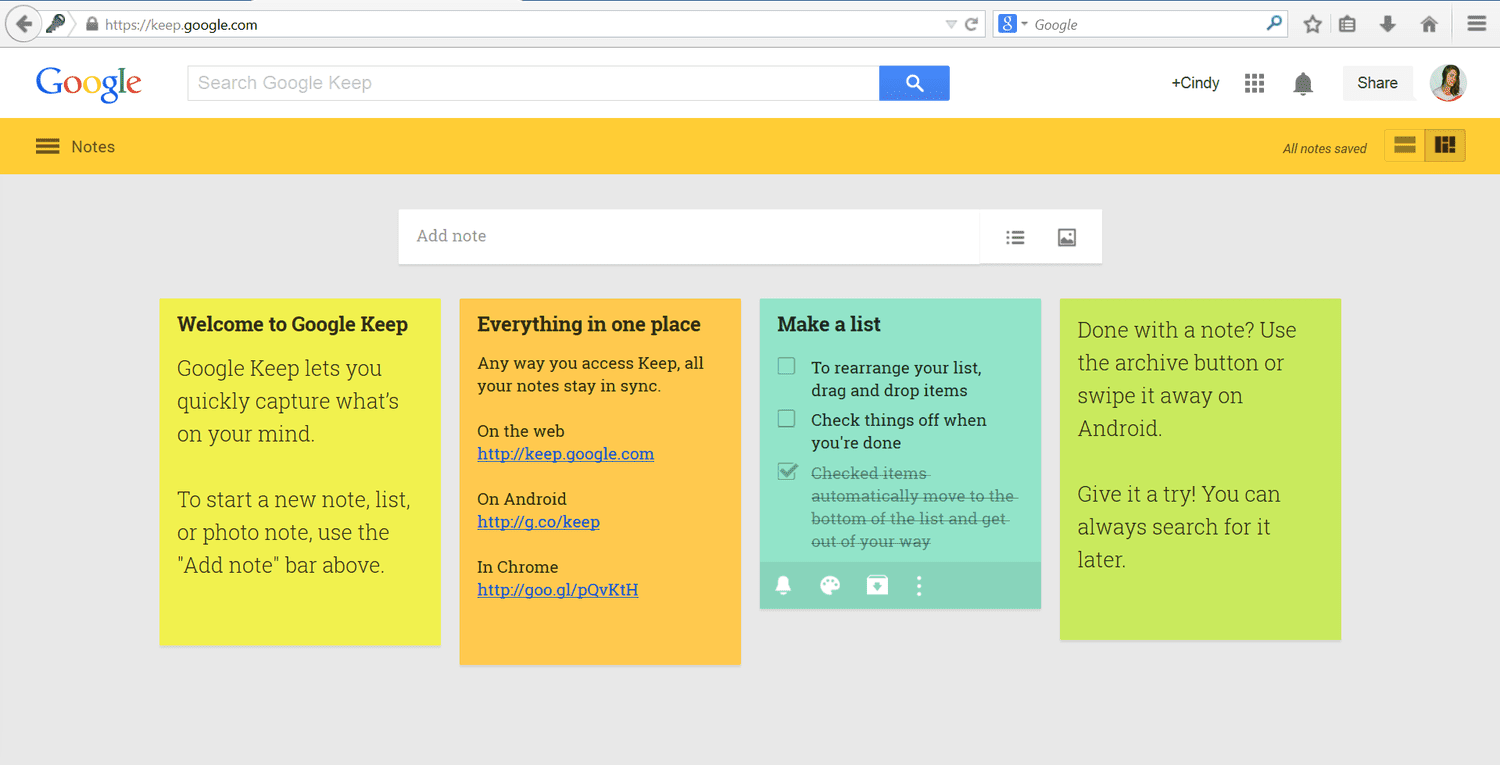 diferença entre evernote e google keep