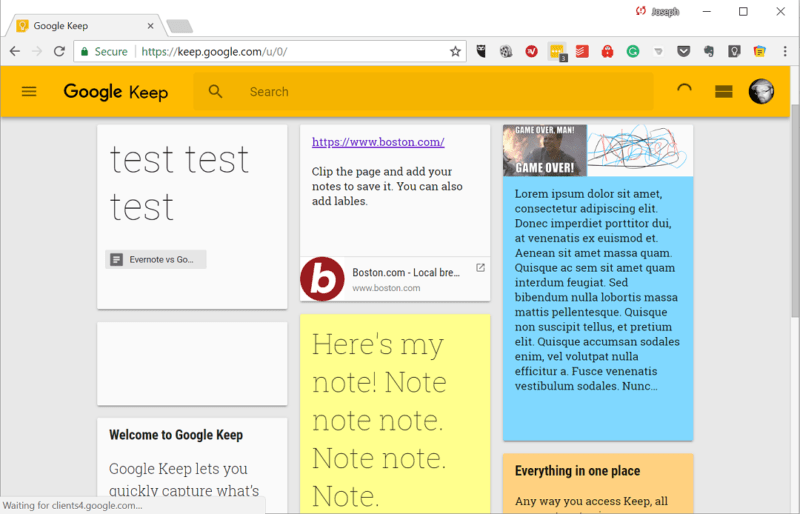 diferença entre evernote e google keep