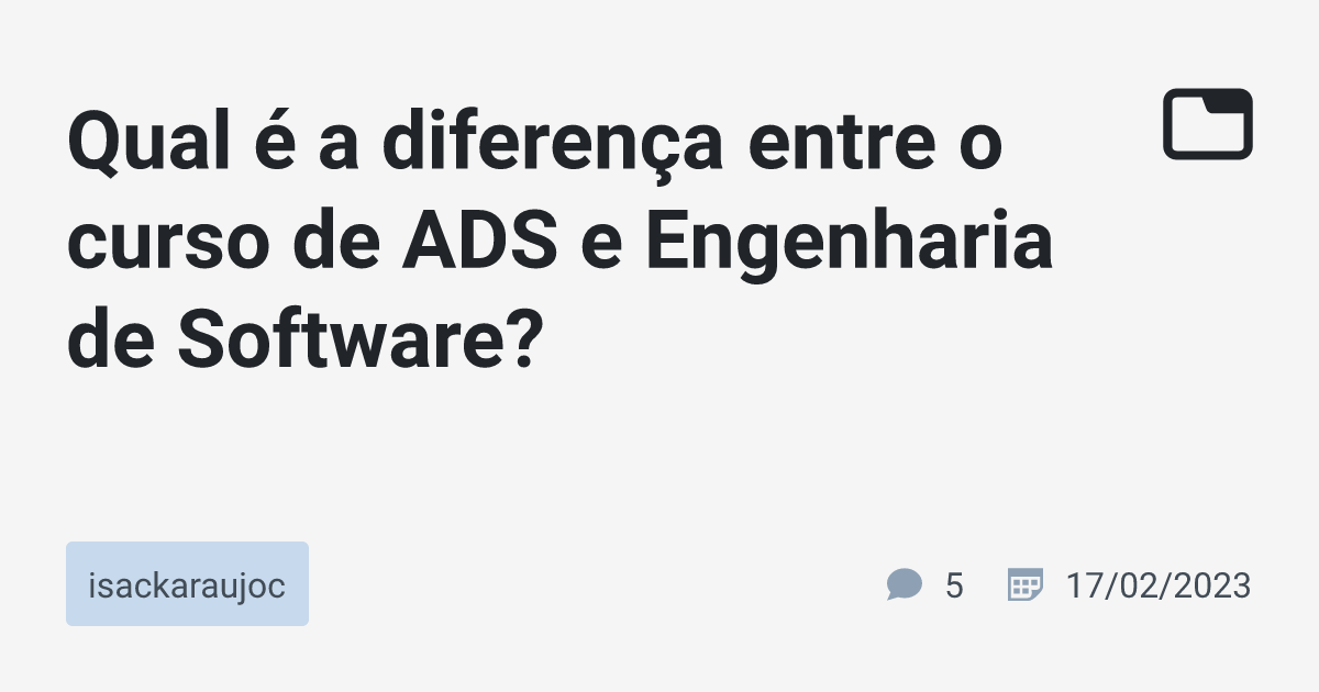 faculdade de ads ou engenharia de software