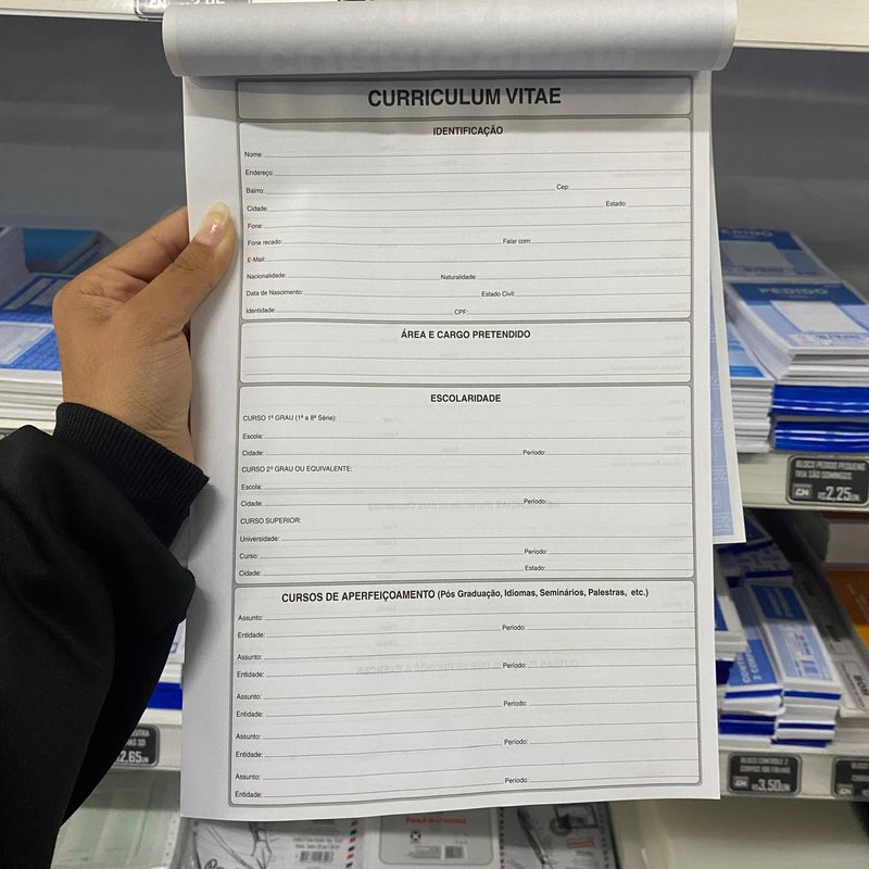 modelos de curriculo para preencher e imprimir