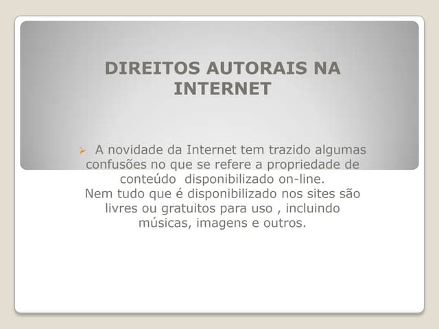 o que sao direitos autorais na internet
