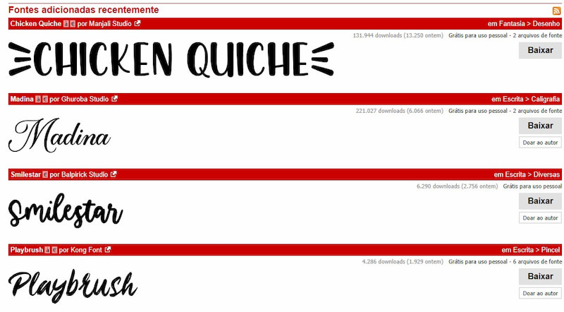 onde baixar fontes de letras gratis