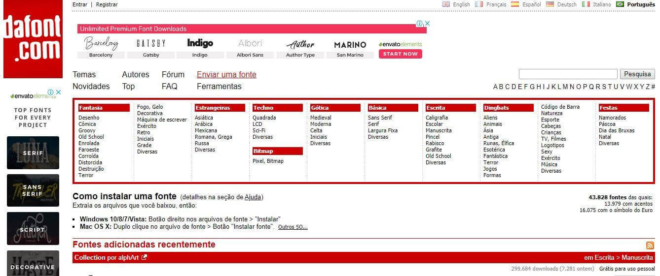 onde baixar fontes de letras gratis