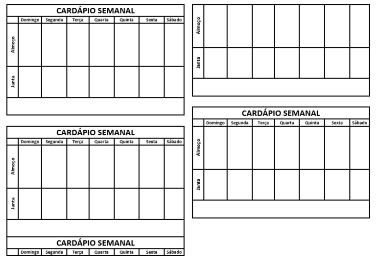 Como criar um cardápio semanal saudável