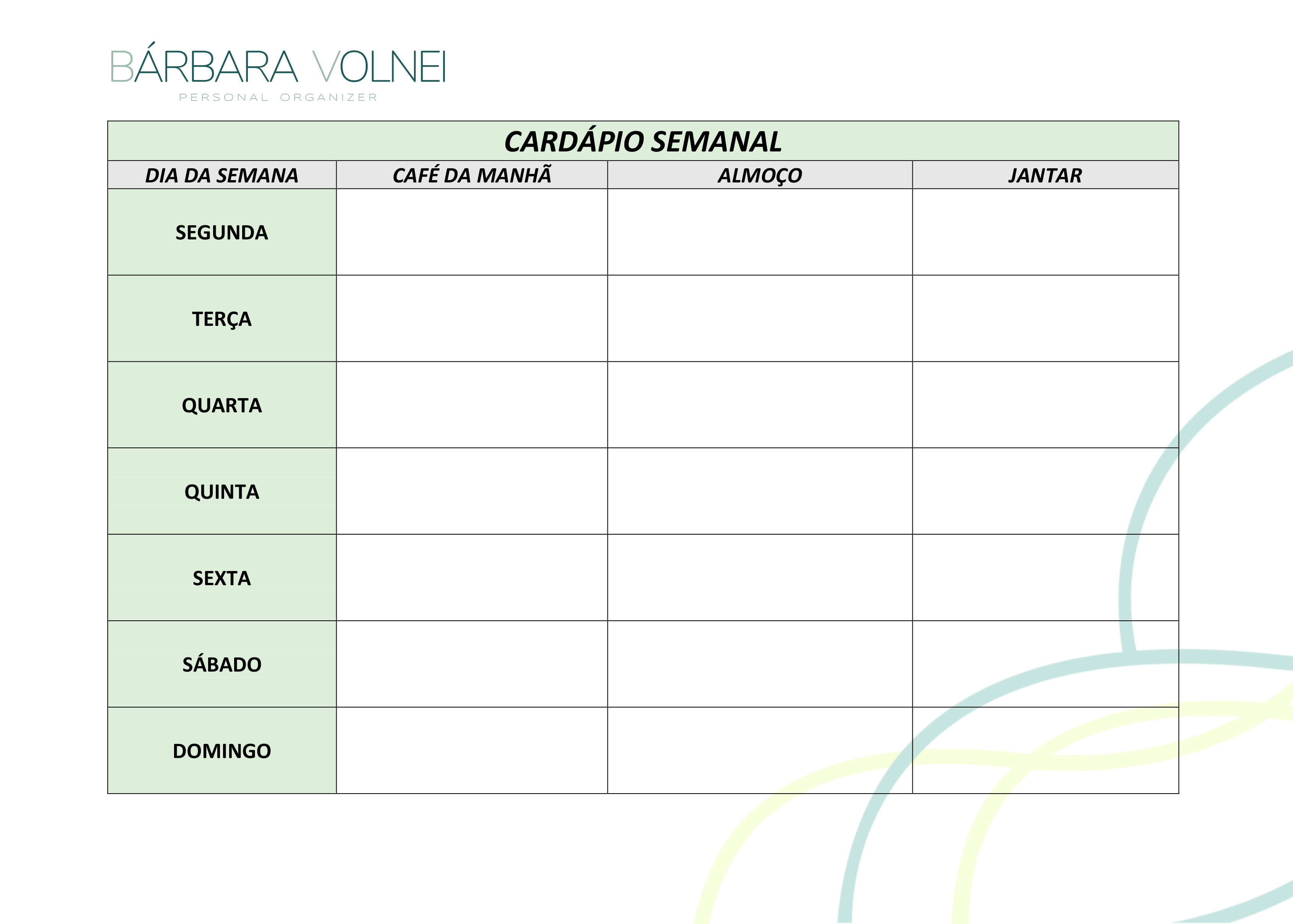 Como criar um cardápio semanal saudável