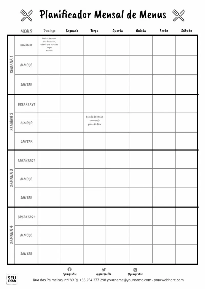 Benefícios de usar um planner de refeições