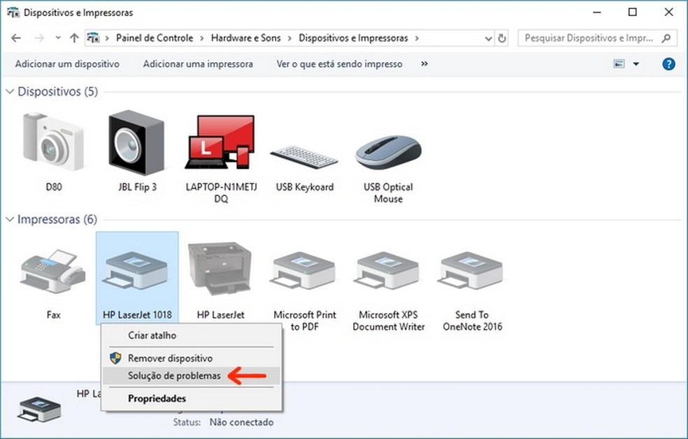 por que a impressora nao imprime